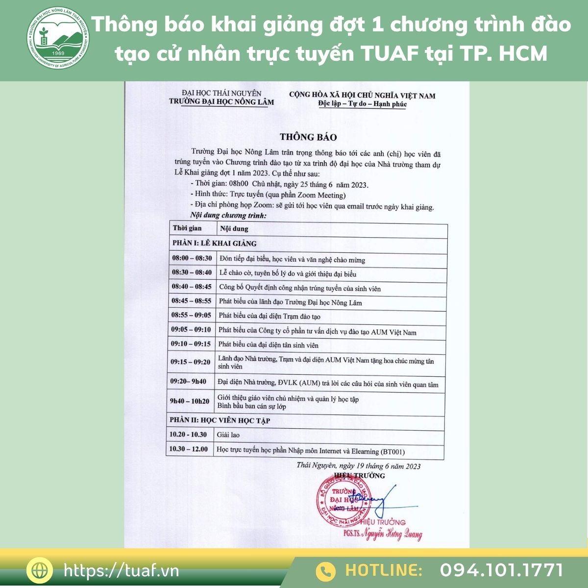 t 1 chương trình đào tạo cử nhân trực tuyến TUAF Elearning tại TP Hồ Chí Minh