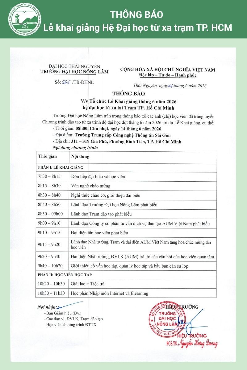 Lễ khai giảng Hệ Đại học từ xa TP.HCM