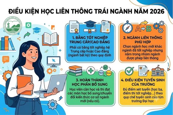 Điều kiện học liên thông trái ngành 2026