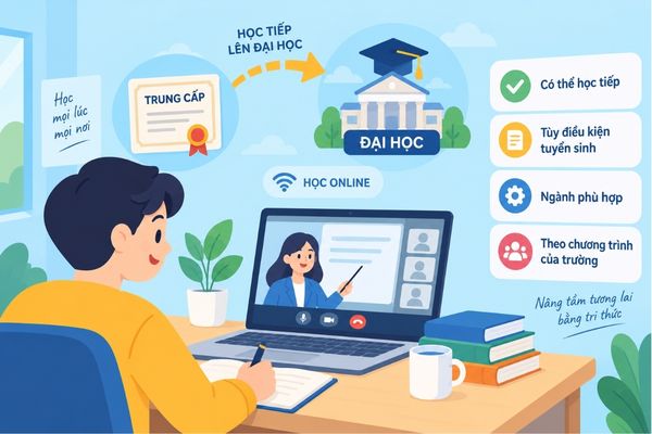 Liên thông trung cấp lên đại học online với hình thức học từ xa 