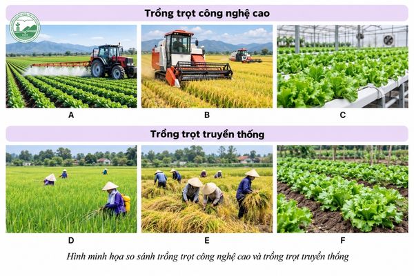 Điểm khác nhau giữa trồng trọt công nghệ cao và truyền thống